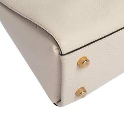 Pre Owned Coach White Leather and Snakeskin Effect Mia Satchel