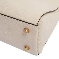 Pre Owned Coach White Leather and Snakeskin Effect Mia Satchel