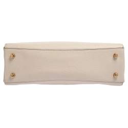 Pre Owned Coach White Leather and Snakeskin Effect Mia Satchel