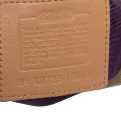 Coach Beige Signature Canvas and Leather Carly Hobo