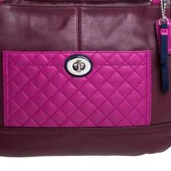 مملوكة مسبقًا Coach Multicolor Leather and Suede Shopper Tote