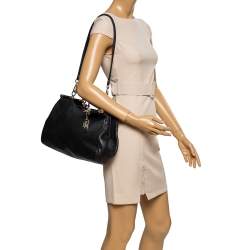 Pre Owned Coach Black Leather Madison Pinnacle Satchel