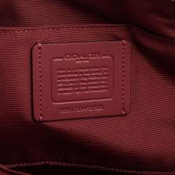 Pre Owned Coach Brown/Pink Signature Coated Canvas and Leather Mini Sierra Satchel