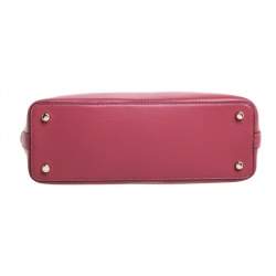Pre Owned Coach Brown/Pink Signature Coated Canvas and Leather Mini Sierra Satchel