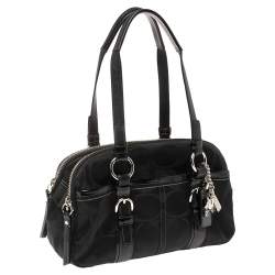 مملوكة مسبقًا Coach Black Signature Canvas and Leather Soho Satchel
