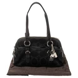مملوكة مسبقًا Coach Black Signature Canvas and Leather Soho Satchel