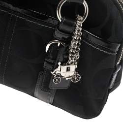 مملوكة مسبقًا Coach Black Signature Canvas and Leather Soho Satchel