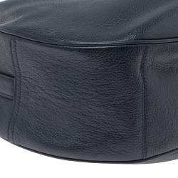 Pre Owned Coach Navy Blue Grained Leather Harley Hobo