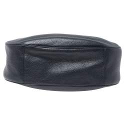 Pre Owned Coach Navy Blue Grained Leather Harley Hobo