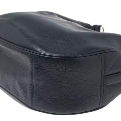 Pre Owned Coach Navy Blue Grained Leather Harley Hobo