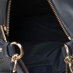 Pre Owned Coach Navy Blue Grained Leather Harley Hobo
