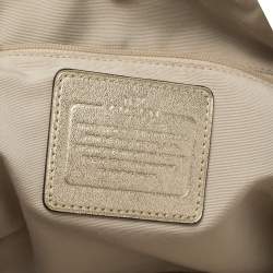 Pre Owned Coach Brown/Gold Signature Coated Canvas Jade Dome Satchel