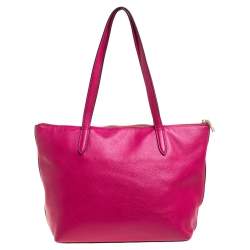 Pre Owned Coach Magenta Soft Leather Taylor Tote