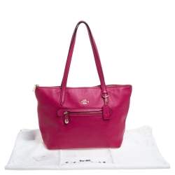 Pre Owned Coach Magenta Soft Leather Taylor Tote