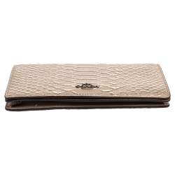 Pre Owned Coach Taupe Python Embossed Leather Callie Crossbody Bag