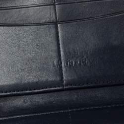 Pre Owned محفظة كوتش أكورديون جلد أزرق كحلي بحمالة معصم