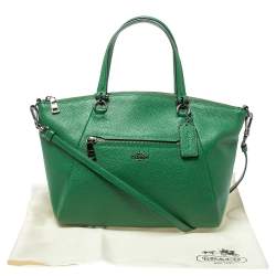 Pre Owned Coach Green Pebbled Leather Prairie Satchel