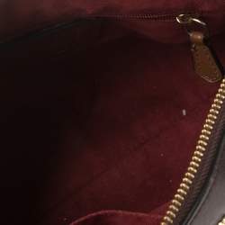 Pre Owned Coach Burgundy Leather and Patent Leather Mini Bennett Satchel