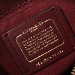 Pre Owned Coach Burgundy Leather and Patent Leather Mini Bennett Satchel