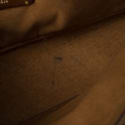 مملوكة مسبقًا حقيبة كتف كوتشي كانفاس مقوى بيج/بني بالشعار وجلد