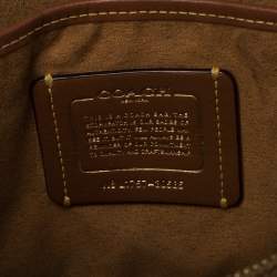 مملوكة مسبقًا حقيبة كتف كوتشي كانفاس مقوى بيج/بني بالشعار وجلد