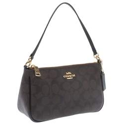 Pre Owned Coach Brown Signature Coated Canvas Crossbody Bag