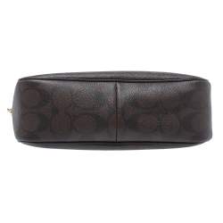 Pre Owned Coach Brown Signature Coated Canvas Crossbody Bag