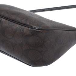Pre Owned Coach Brown Signature Coated Canvas Crossbody Bag
