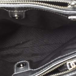 Pre Owned Coach Metallic Grey Leather Mini Christie Double Zip Tote