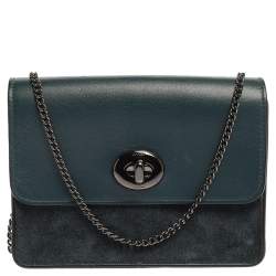 Coach Blue Leather and Suede Bowery Crossbody Bag Coach TLC