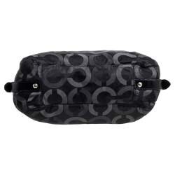 Pre Owned Coach Charcoal Signature Canvas Hobo