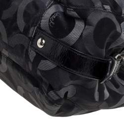 Pre Owned Coach Charcoal Signature Canvas Hobo