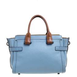 Pre Owned Coach Light Blue Leather Swagger 27 Carryall Satchel