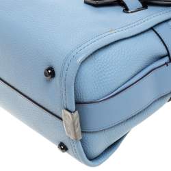 Pre Owned Coach Light Blue Leather Swagger 27 Carryall Satchel