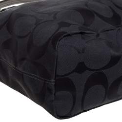 Pre Owned Coach Black Signature Canvas and Leather Tote
