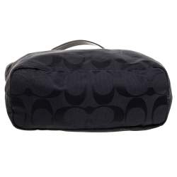 Pre Owned Coach Black Signature Canvas and Leather Tote
