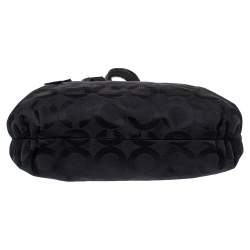 Pre Owned Coach Black Op Art Canvas and Patent Leather Glam Tote