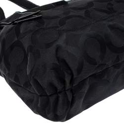 Pre Owned Coach Black Op Art Canvas and Patent Leather Glam Tote