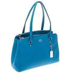 Pre Owned Coach Blue Leather Christie Carryall Satchel