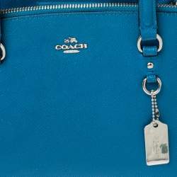 Pre Owned Coach Blue Leather Christie Carryall Satchel