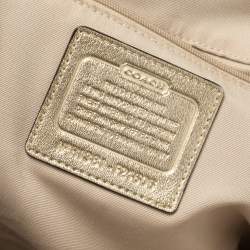 Coach Brown/Gold Signature Coated Canvas and Leather Peyton Cora Satchel
