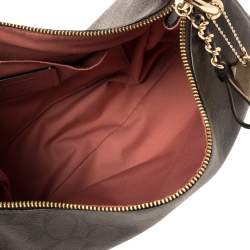 Pre Owned Coach Brown Signature Coated Canvas and Leather Small Mia Shoulder Bag