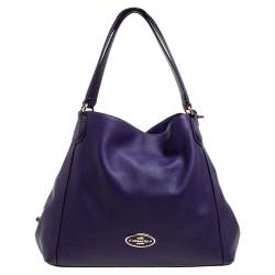 Pre Owned Coach Purple Leather Edie Shoulder Bag