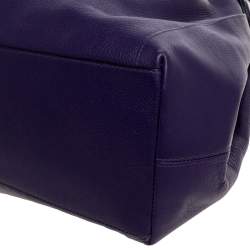Pre Owned Coach Purple Leather Edie Shoulder Bag
