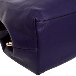 Pre Owned Coach Purple Leather Edie Shoulder Bag