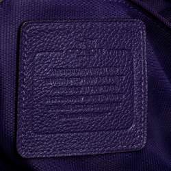 Pre Owned Coach Purple Leather Edie Shoulder Bag