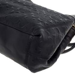 Pre Owned Coach Black Embossed Leather Lexy Shoulder Bag