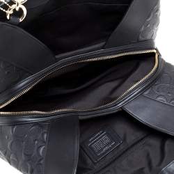 Pre Owned Coach Black Embossed Leather Lexy Shoulder Bag