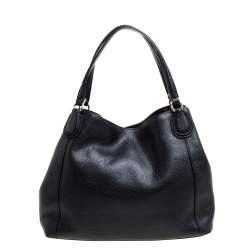 Pre Owned Coach Black Leather Hadley Shoulder Bag