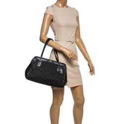 Pre Owned حقيبة ساتشل كوتش ماديسون كيمبرلي كارياول جلد ونايلون شهيرة سوداء